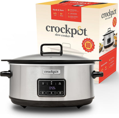 Crockpot Digitaler Slow Cooker Sizzle & Stew 6,5 l CSC112X (generalüberholt)