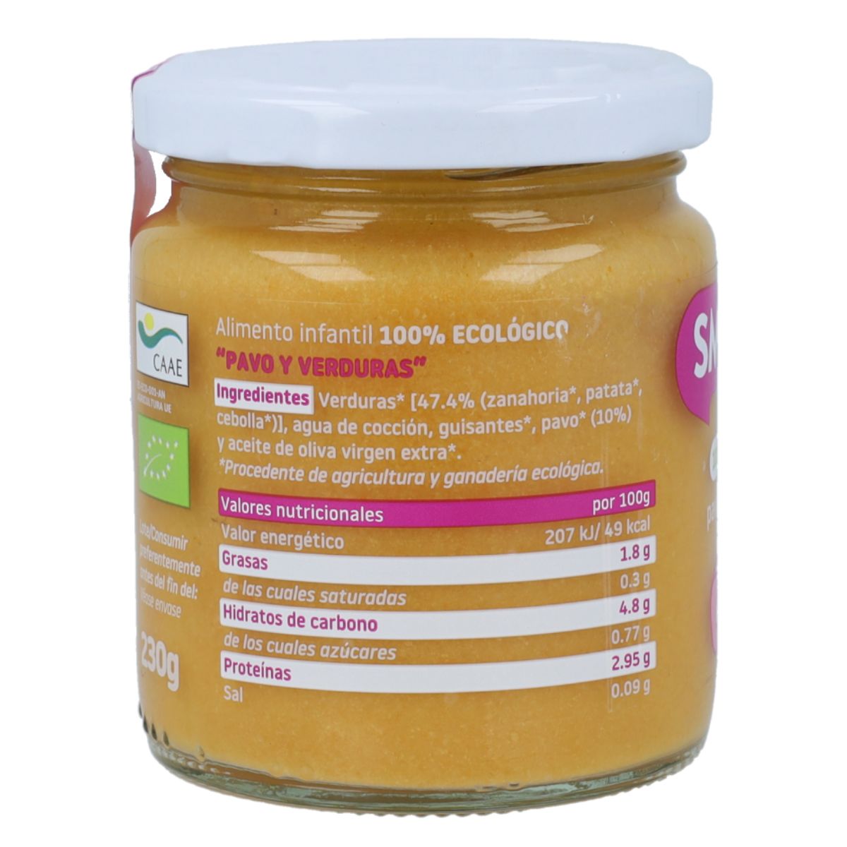 Vasetto BIO tacchino e verdure +6 mesi Smileat, 230 g