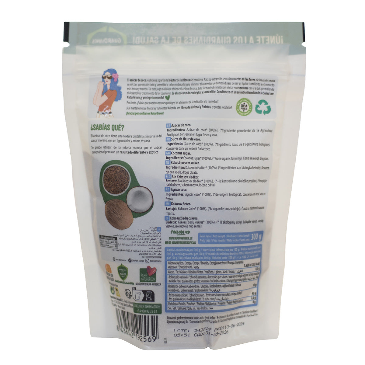 Kokosbloesemsuiker Naturgreen 300 g