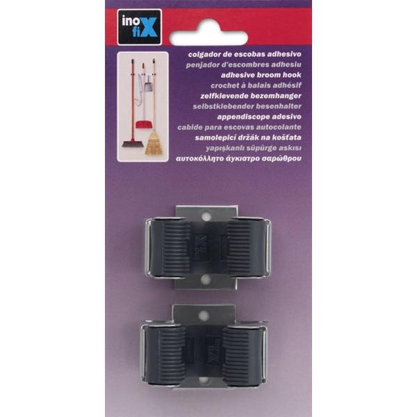 Matt Chrome Adhesive Broom Hanger