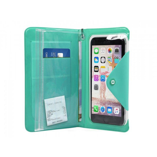 Waterproof book-style cover for smartphones up to 5" SBS aquamarine
