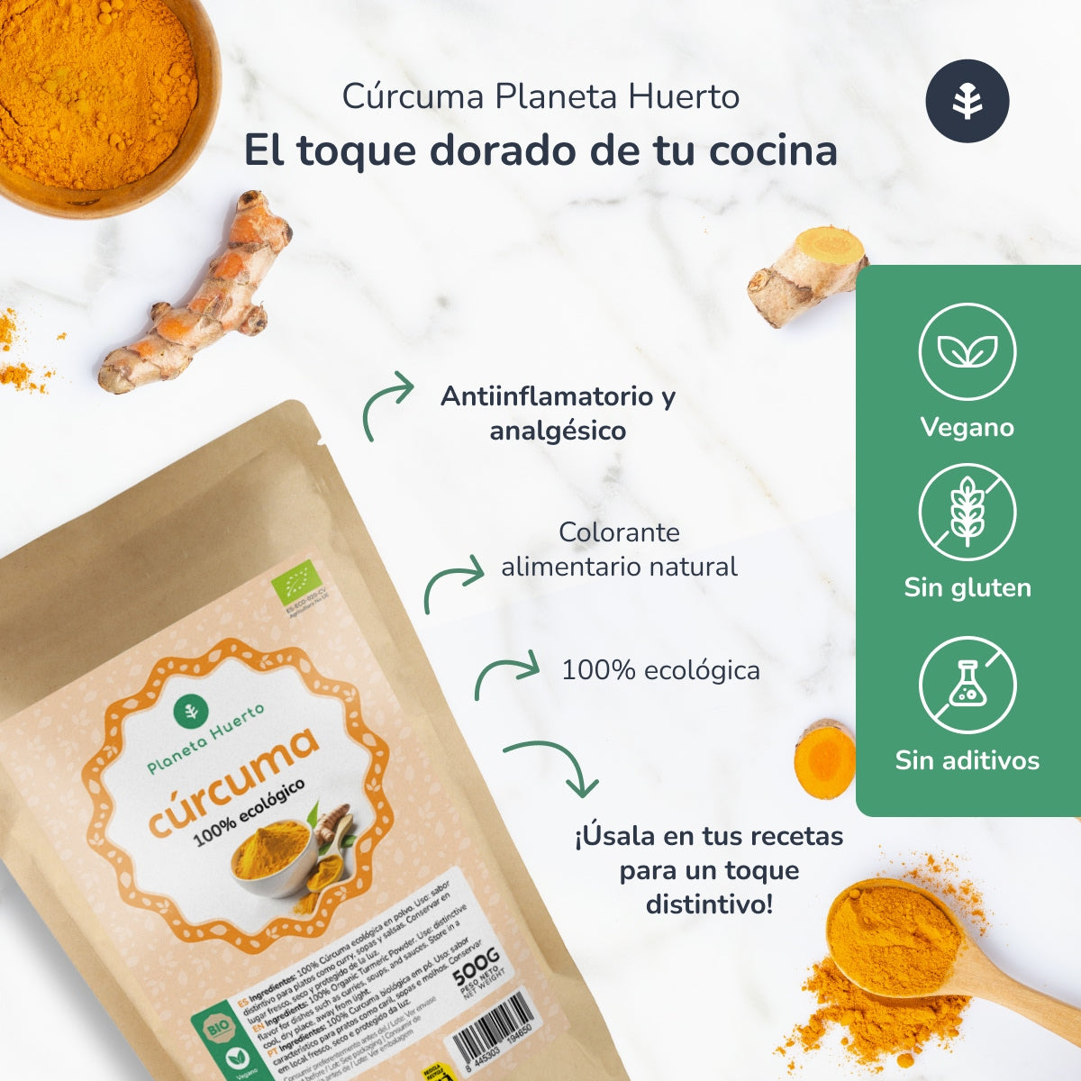 Planeta Huerto organic turmeric powder 500 g