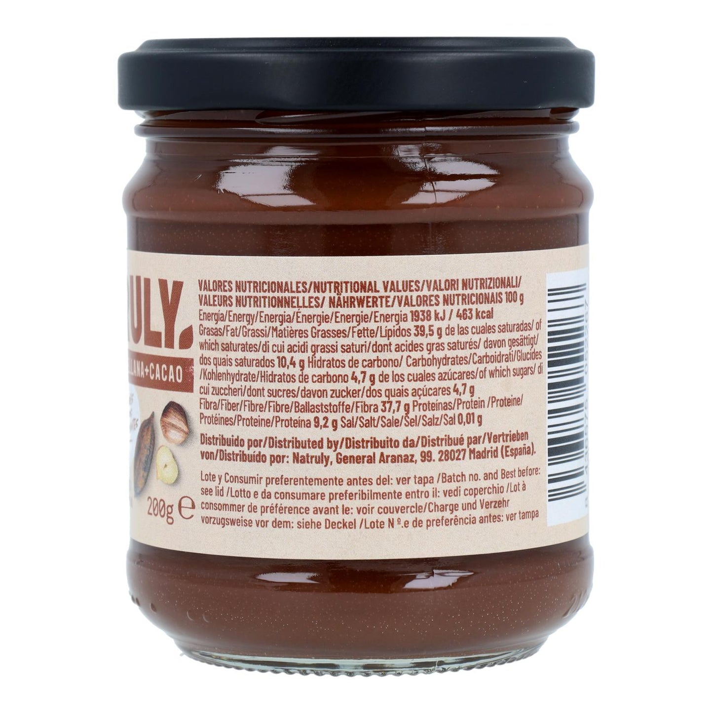 BIO-Kakao- und Haselnusscreme Natruly 200 g