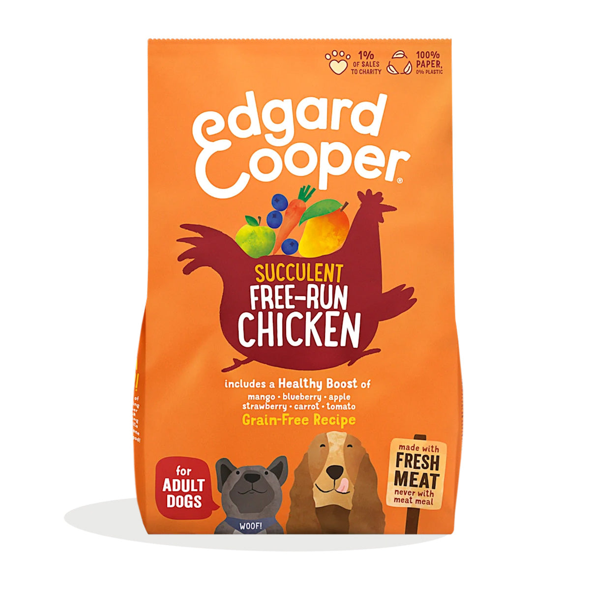 Hundfoder Edgard & Cooper med frigående kyckling 1 kg
