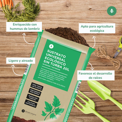 Universal-Substrat ohne Torf ECO Planeta Huerto 20 l – verbesserte Formel
