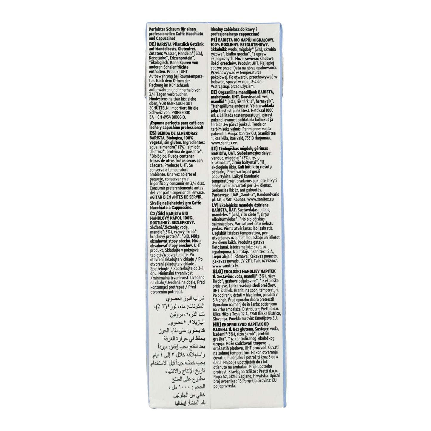 Glutenfreies Mandelgetränk Barista BIO Vitariz 1 l