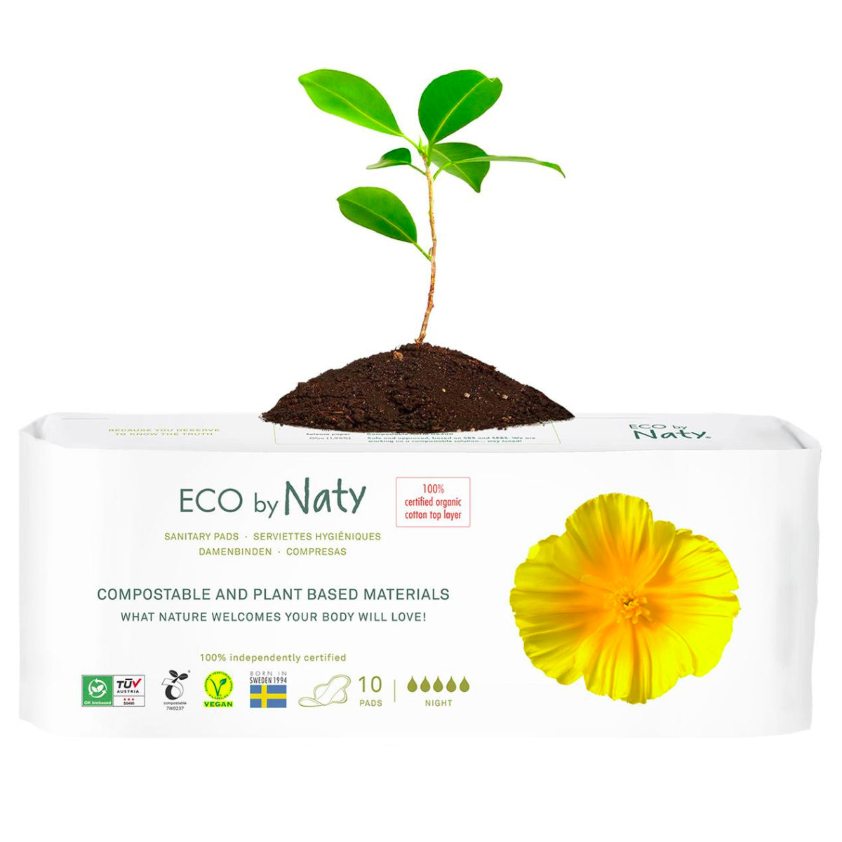 ECO-Nachtbinden Naty 10 Stück