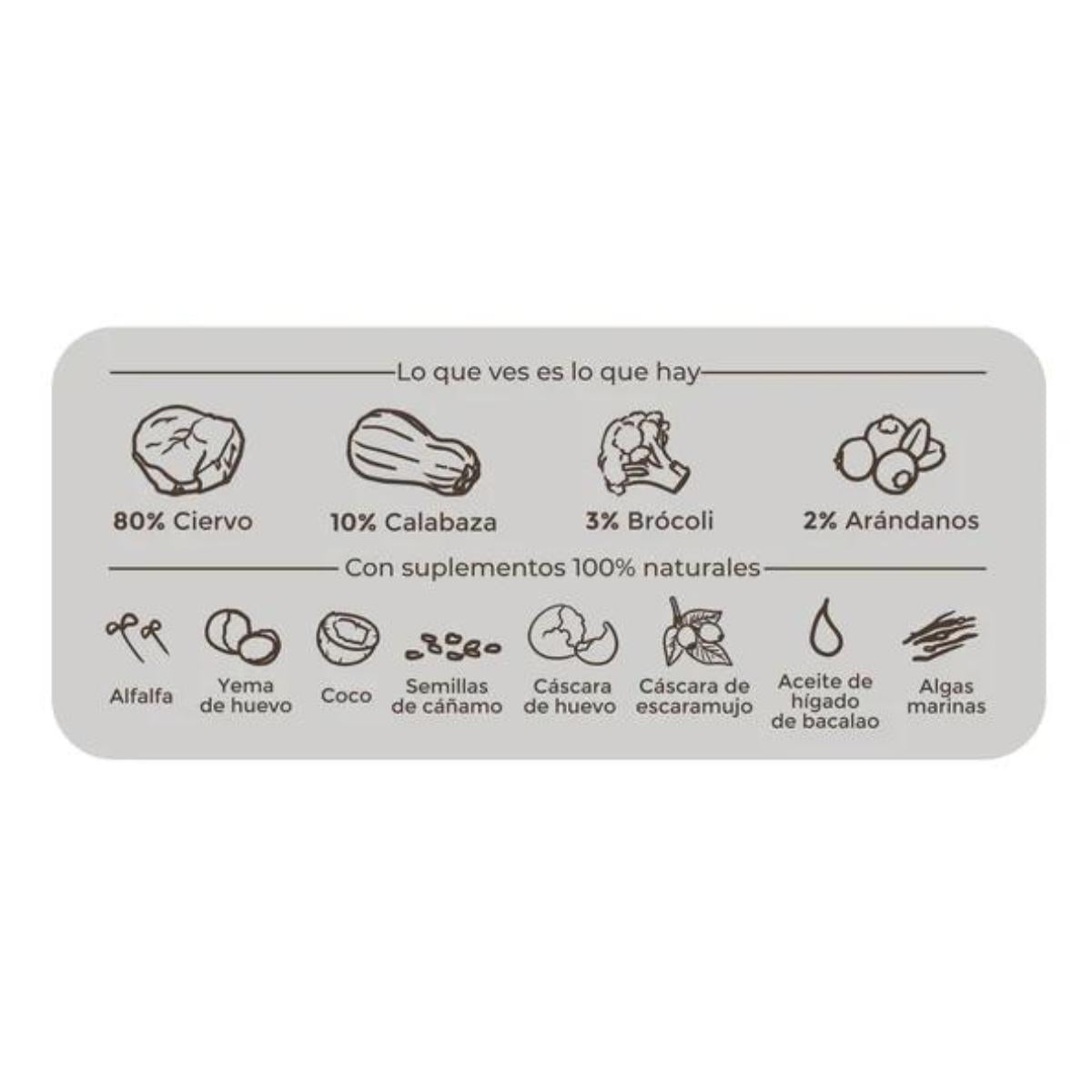 Natvoer Barf voor honden Ambrosia van hert Puromenu 400 g