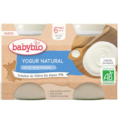 Yogurt naturale con latte di vacca biologico, 2x130 g. Babybio
