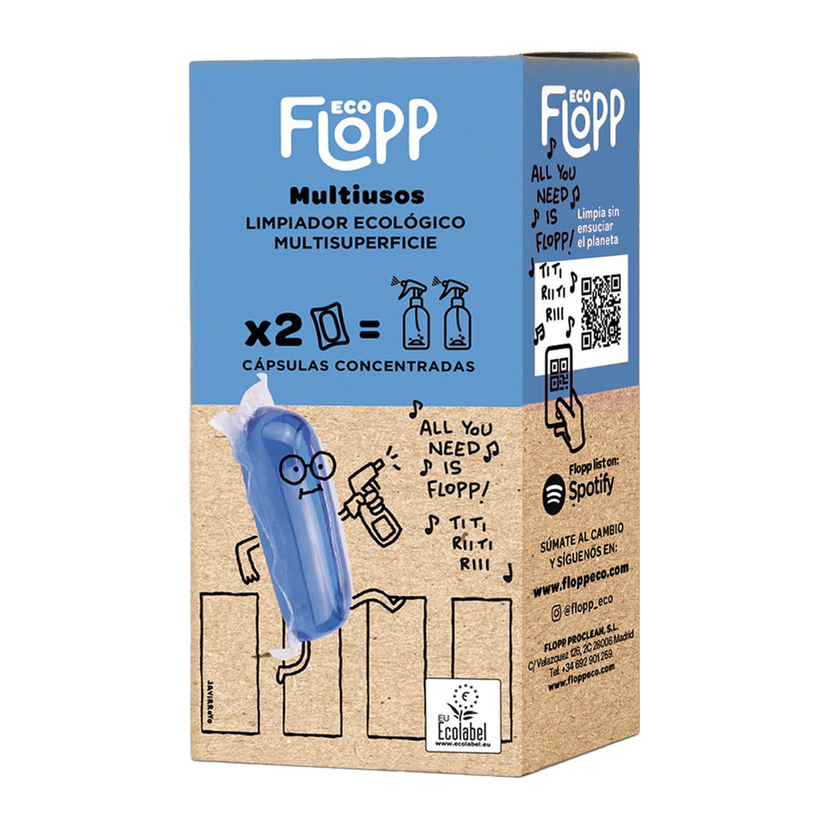 Recharge hydrosoluble multi-usages, Flopp, 2 capsules