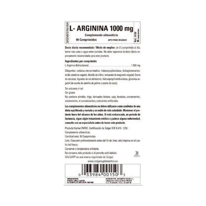 Confezione da 2 L-arginina, 90 compresse da 1000 mg