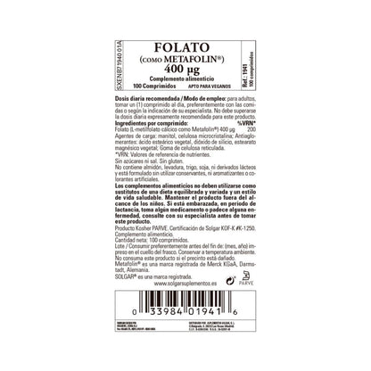 Folate (Métapholine) 50 comprimés