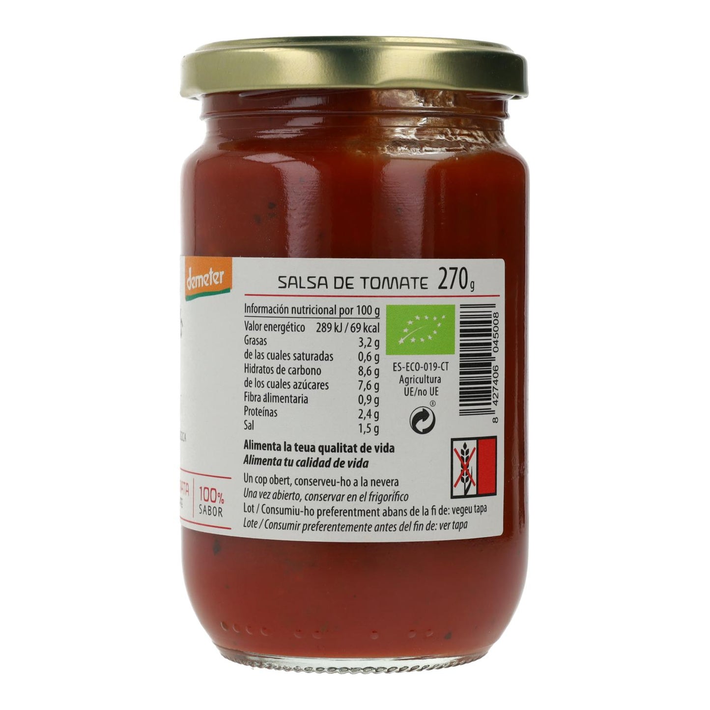 Salsa de Tomate ECO Cal Valls, 290 g