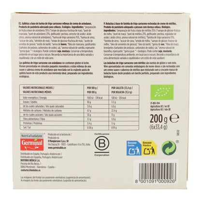 Glutenfreie Blaubeer-Buchweizen-Kekse Germinal Bio 200 g