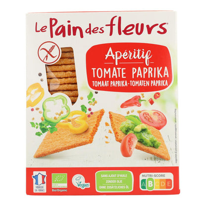 Knusprige, geröstete Tomaten-Paprika-Cracker zum Knabbern, glutenfrei, Bio, Le Pain de Fleurs, 150 g