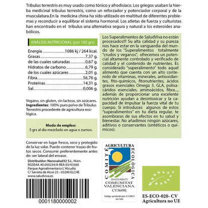 Tribulus Terrestris Pulver ECO 250 g, Salud Viva