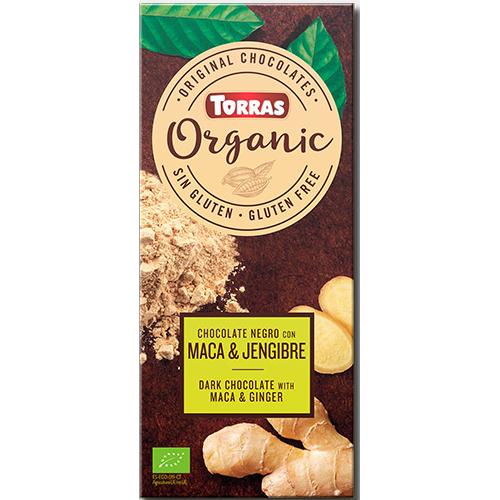 Cioccolato fondente vegano con maca e zenzero biologico Torras 100 g