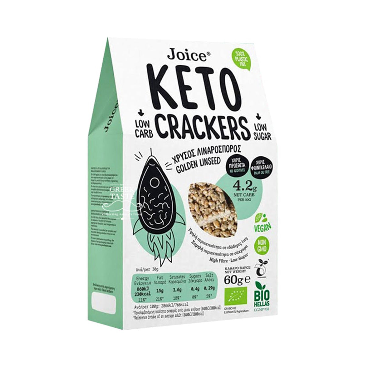 Crackers keto au lin doré Joice Foods 60 g