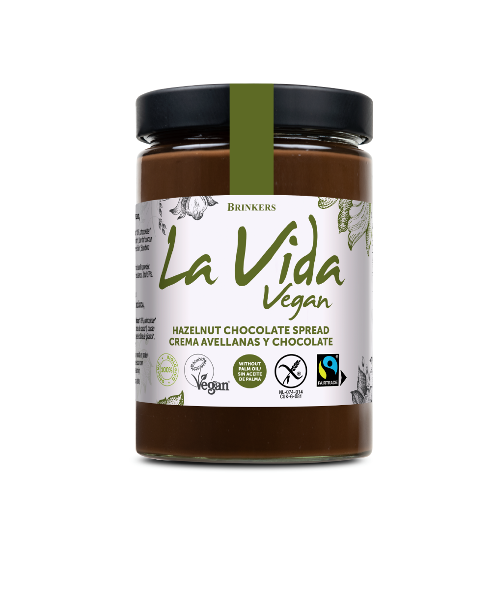 Vegansk glutenfri choklad- och hasselnötskräm La Vida Vegan 270 g