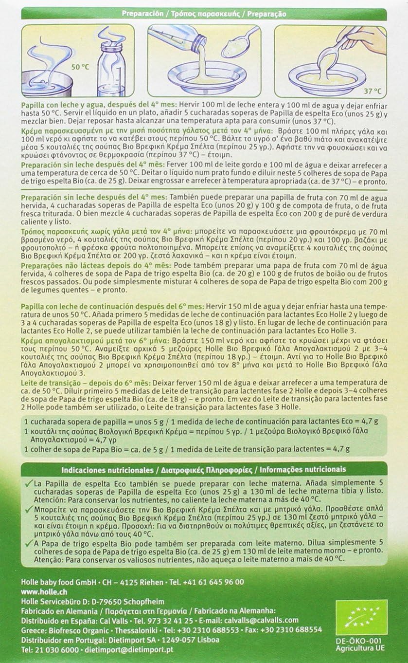 Pappa biologica di farro +4 mesi Holle 250 g