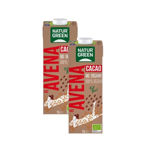 Pakket van 2 stuks NaturGreen chocolademelk met haver 1 L