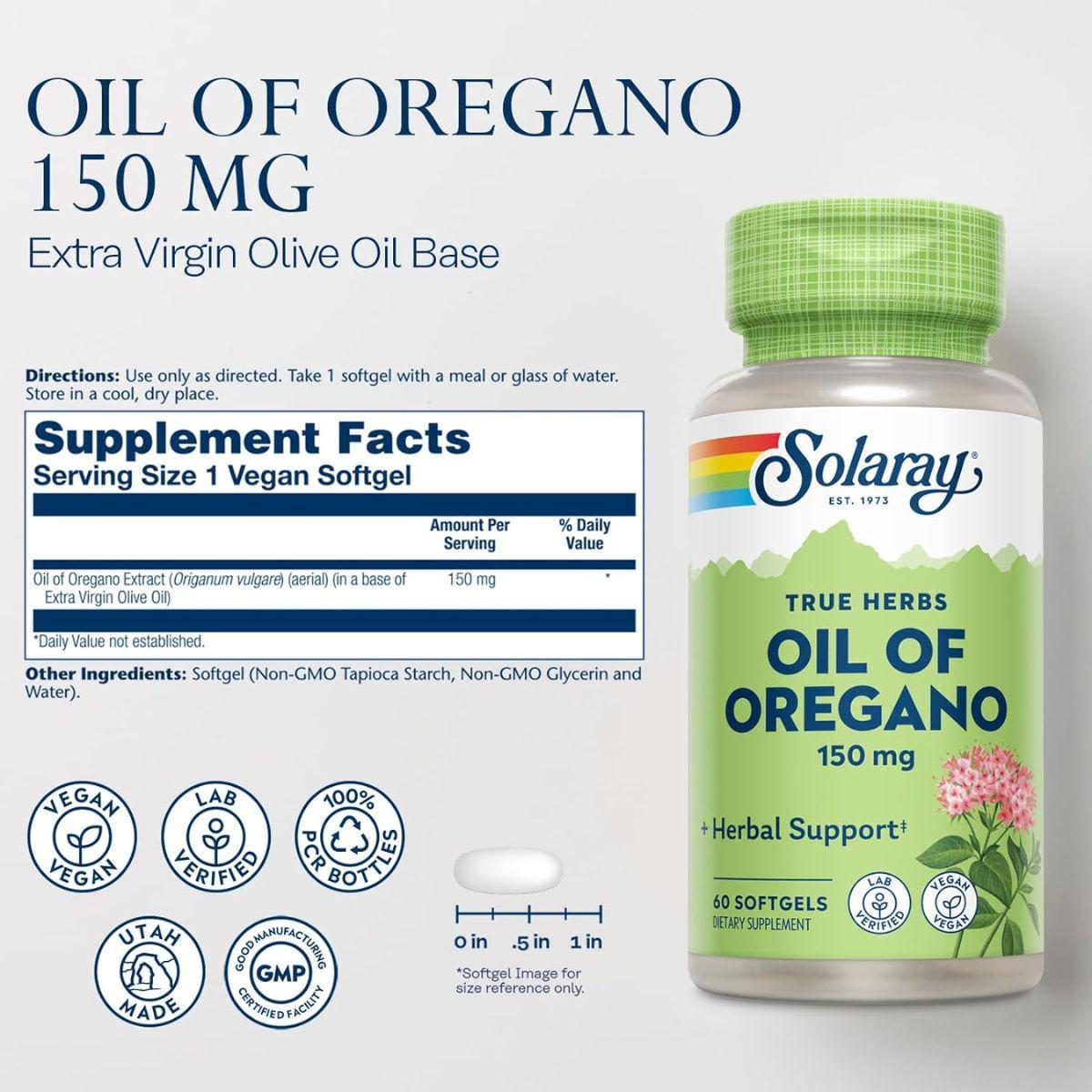 OIL OREGAN 150 mg 60 Kapseln Solaray