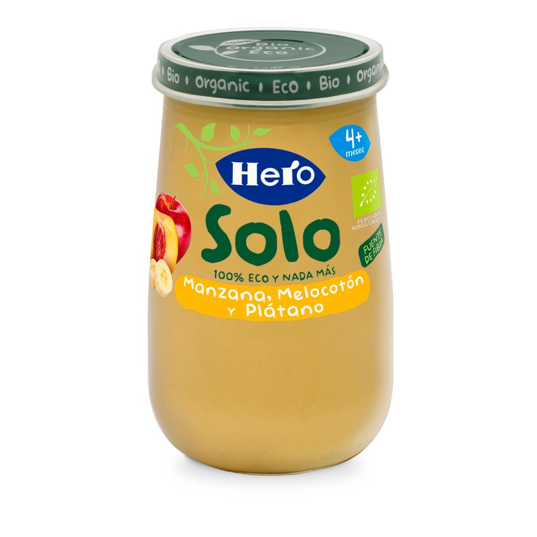 Vasetto di mela, pesca e banana Eco 190 g-Hero Baby