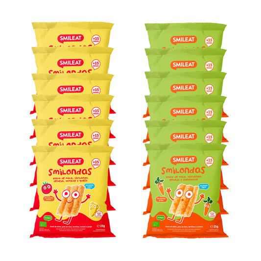 Confezione da 12x Smilondas Snack Eco Smileat 25 g