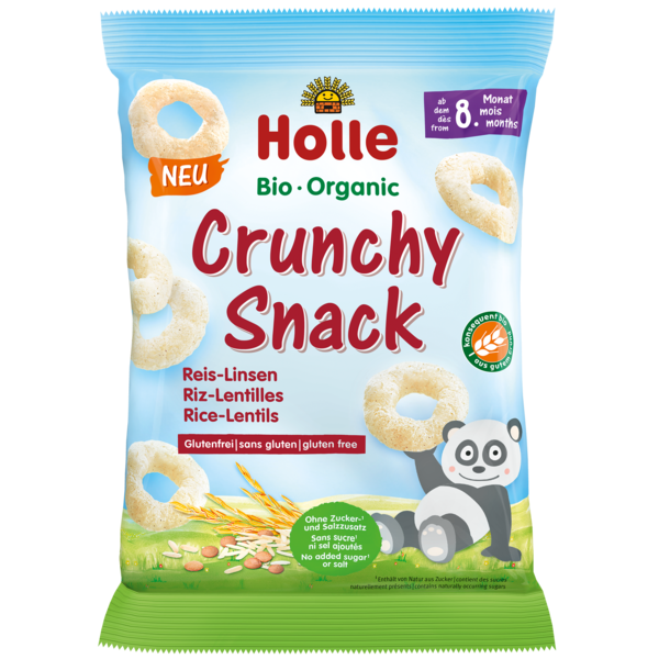 Snacks croustillants au riz et aux lentilles (à partir du 8e mois), Holle, 25 g