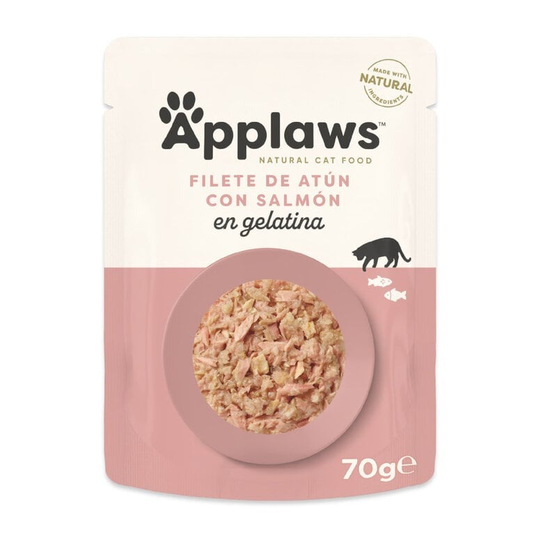 Applaws Cat Torebka 70 g Tuńczyk z łososiem w galaretce 70 g Naturalna karma mokra dla kotów bez zbóż