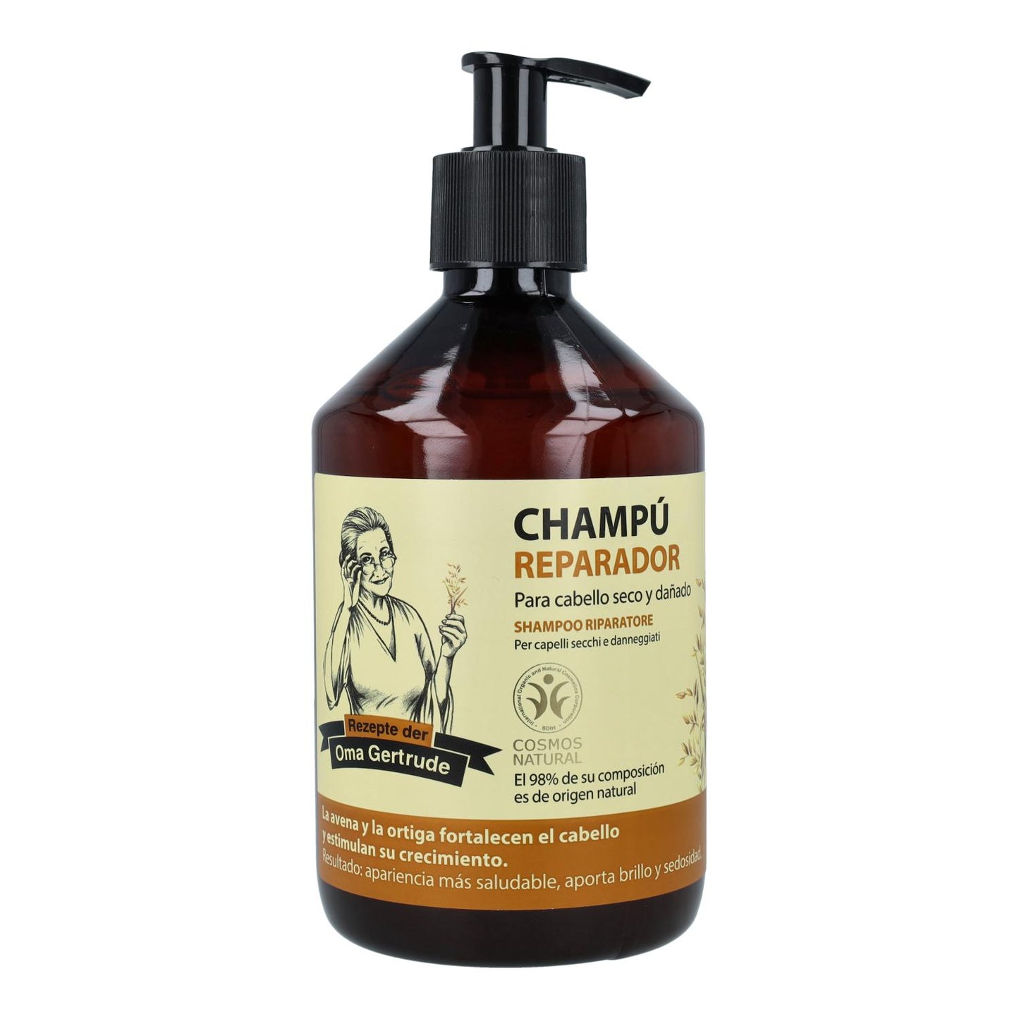 Shampoo riparatore per capelli secchi e danneggiati Oma Gertrude 500 ml